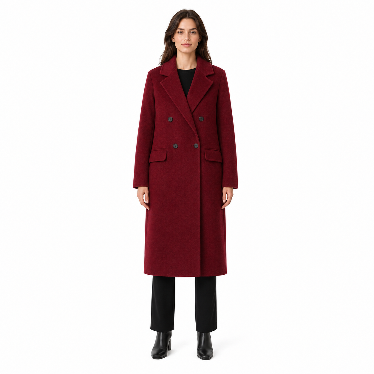 Cappotto doppiopetto lungo lana