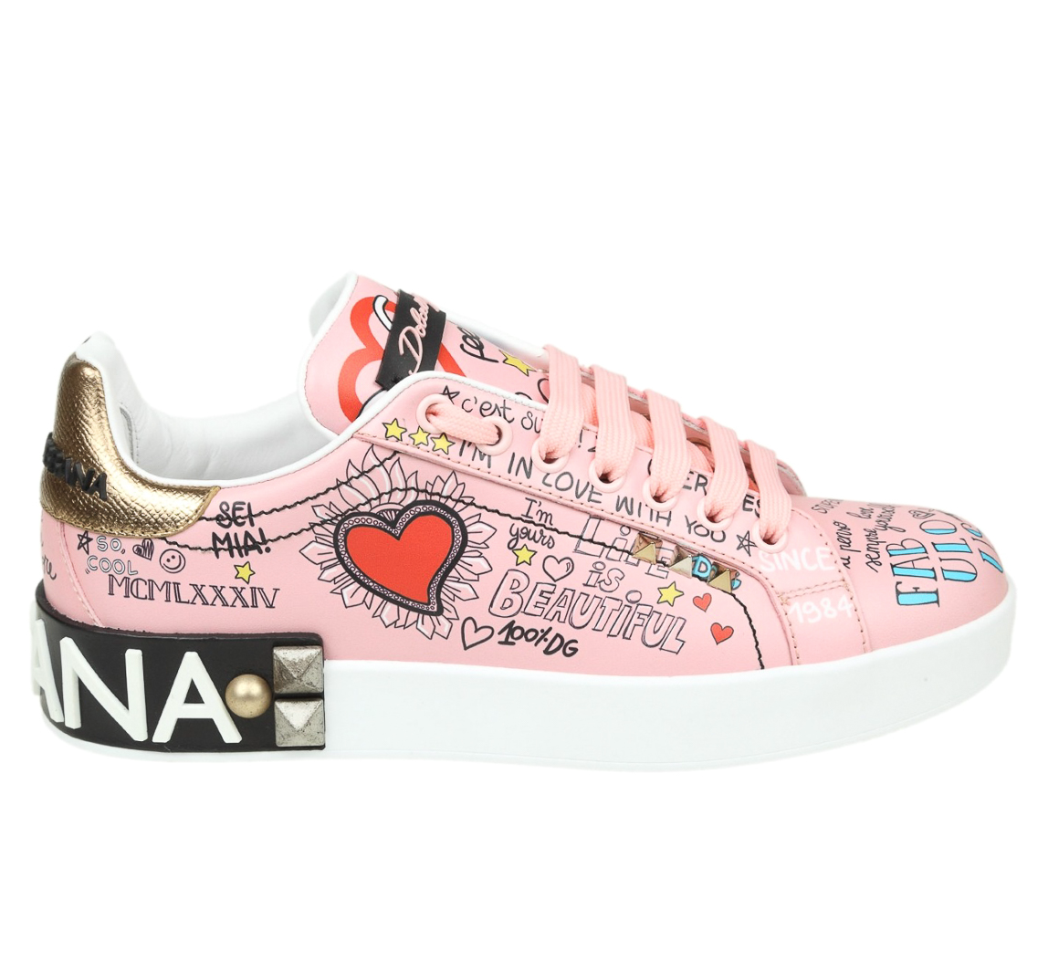 Dolce & Gabbana Sneaker bassa graffiti rosa